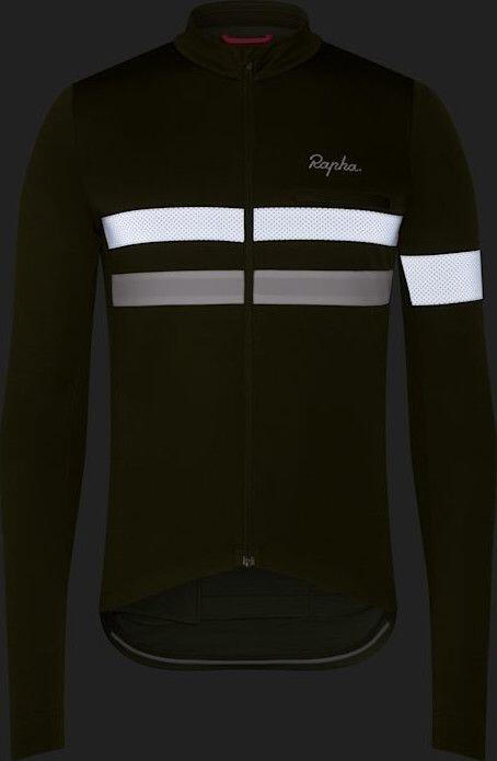 Maglia a maniche lunghe Rapha Brevet Khaki/Blanc 3/4