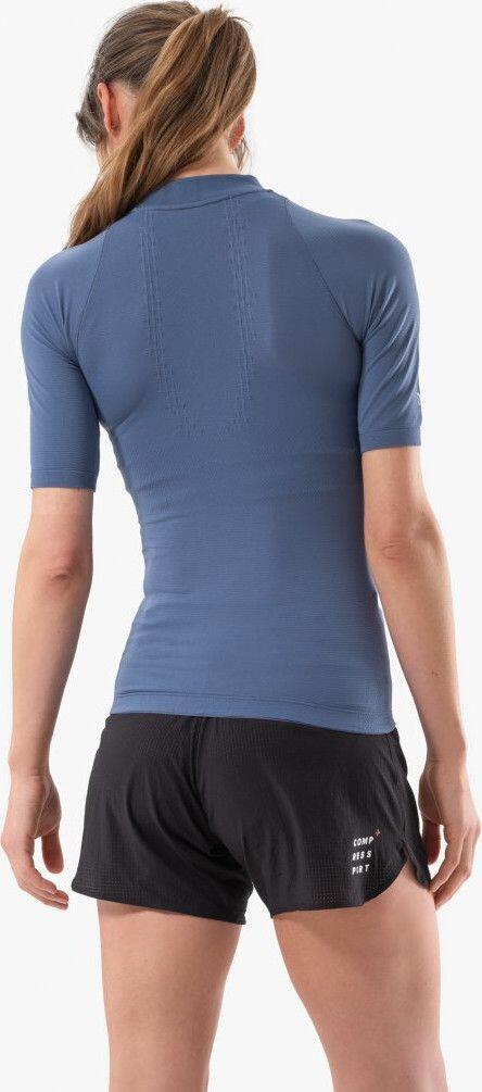 T-Shirt Running Compressport Trail Racing Postural Bleu Femme 2/6