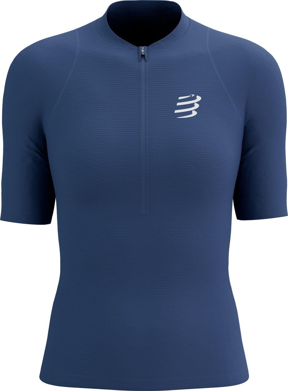 T-Shirt Running Compressport Trail Racing Postural Bleu Femme 5/6