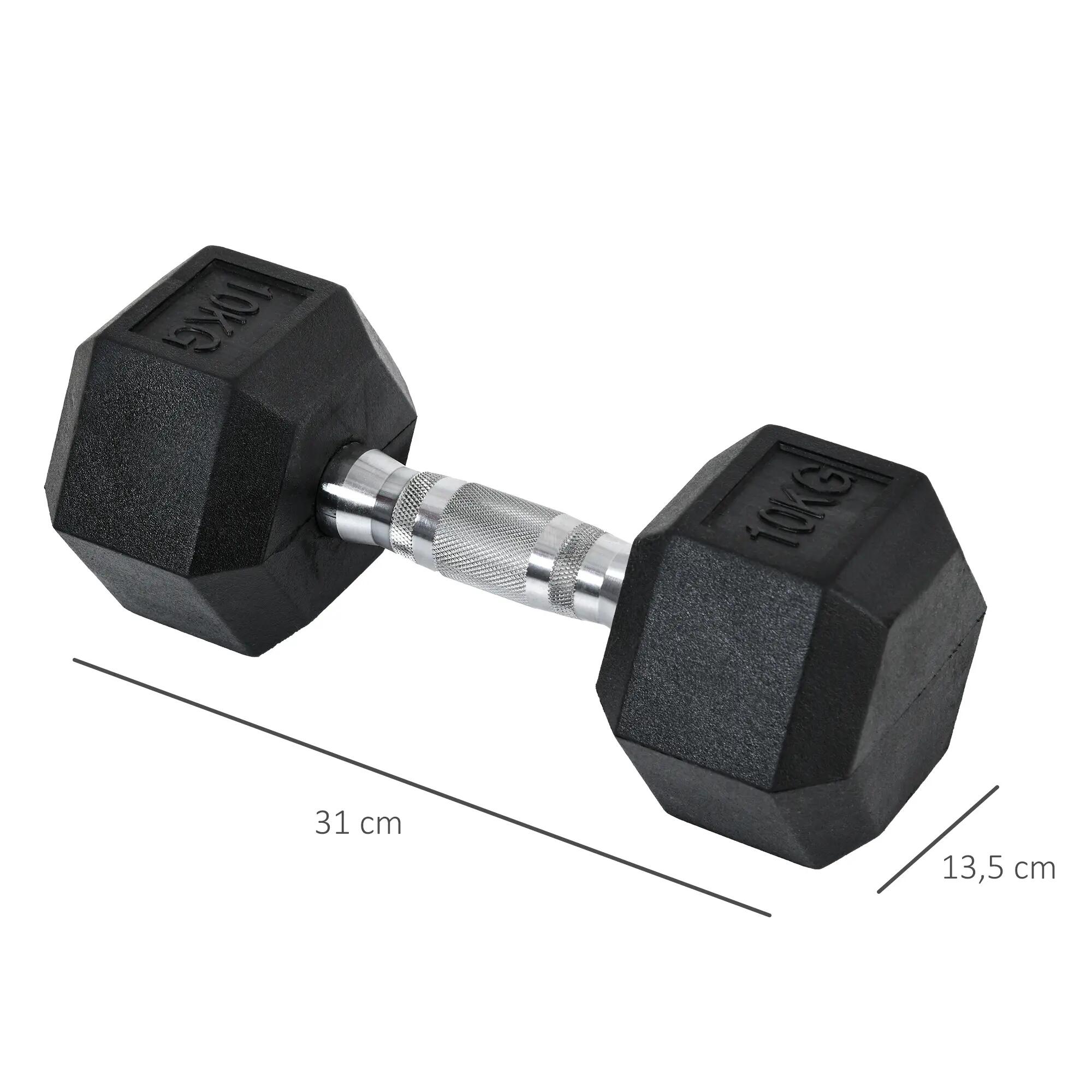 Ensemble d'haltères courtes total 20 Kg - acier caoutchouc noir 3/5