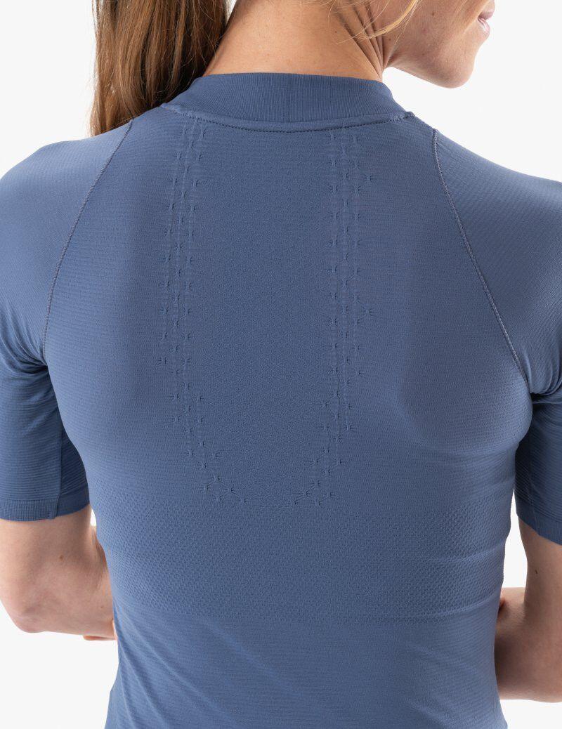 T-Shirt Running Compressport Trail Racing Postural Bleu Femme 4/6