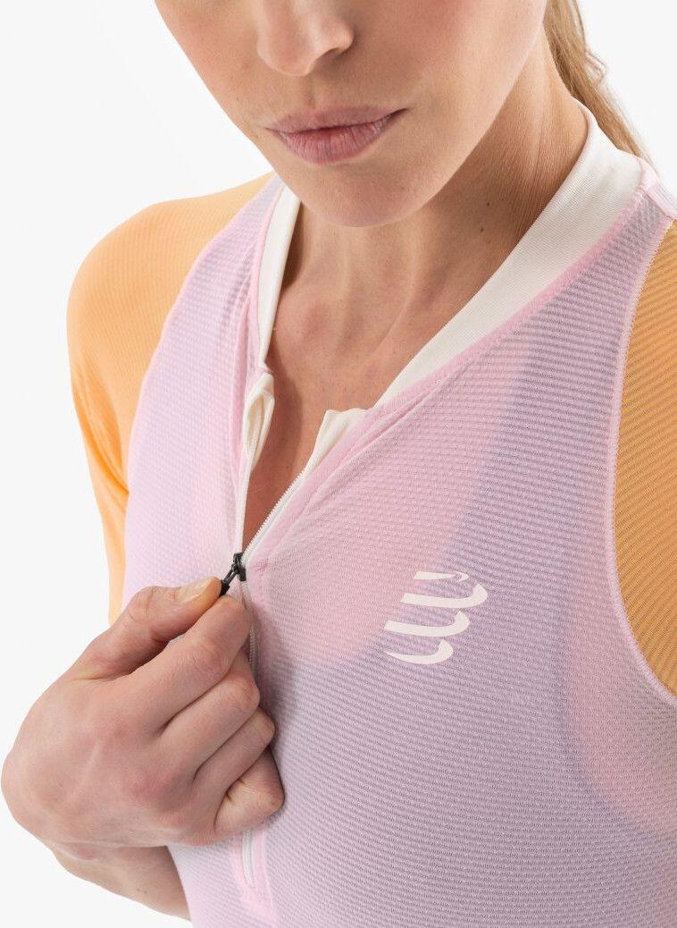 Compressport Trail Racing Postural Pink/Orange Women's Short mouwen Shirt 3/7