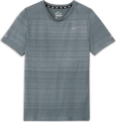 Nike dri-fit miler grijs jongens jersey met korte mouwen