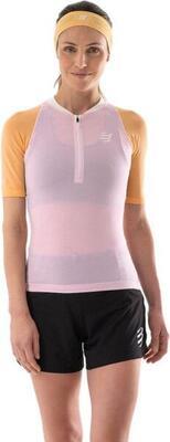 Compressport trail racing postural pink/orange women's short mouwen shirt