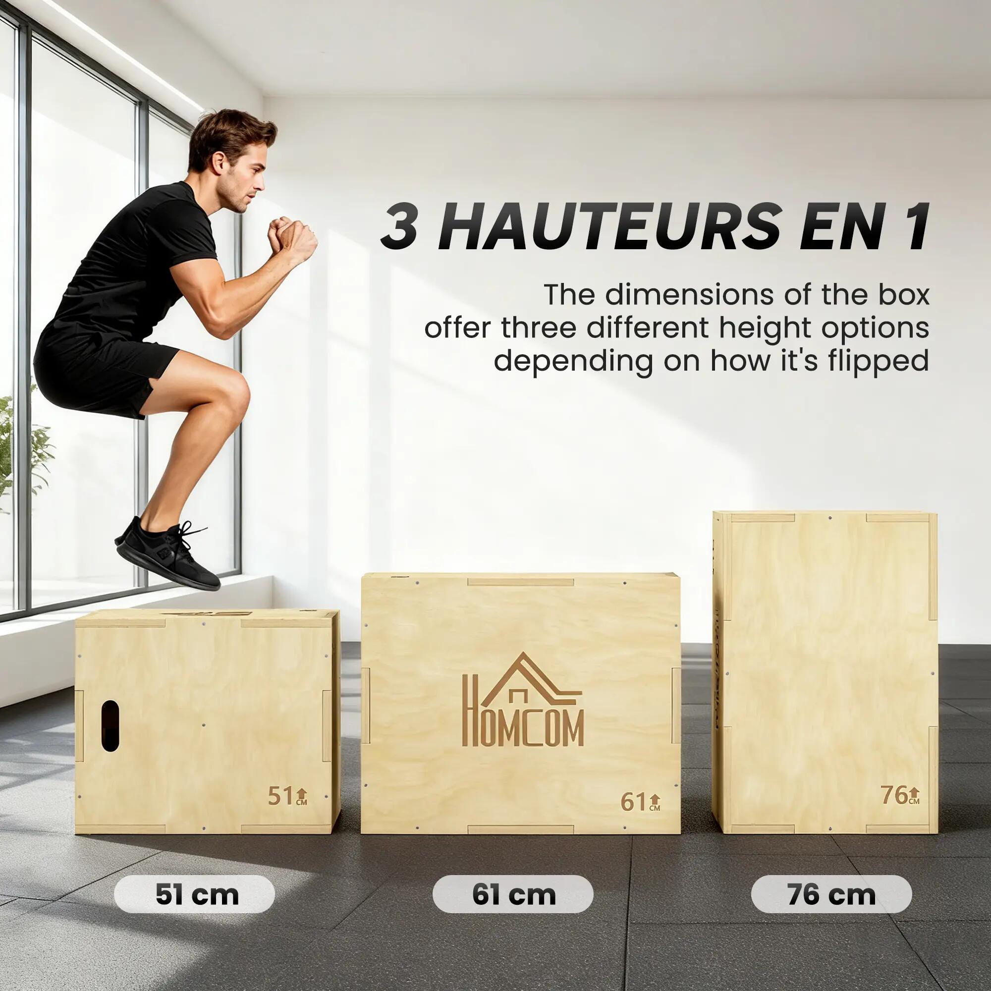 Box jump - box de pliométrie - bois de hêtre 4/5