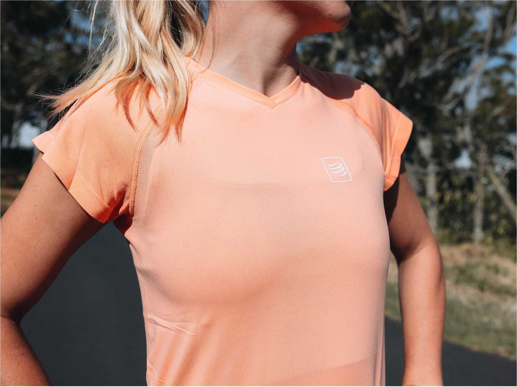 T-Shirt Running Compressport Training Logo Orange Femme 6/6