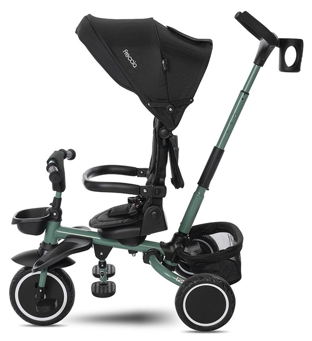 Infantil Paseo Triciclo plegable FRECCIA 360º asiento giratorio Black 3/5