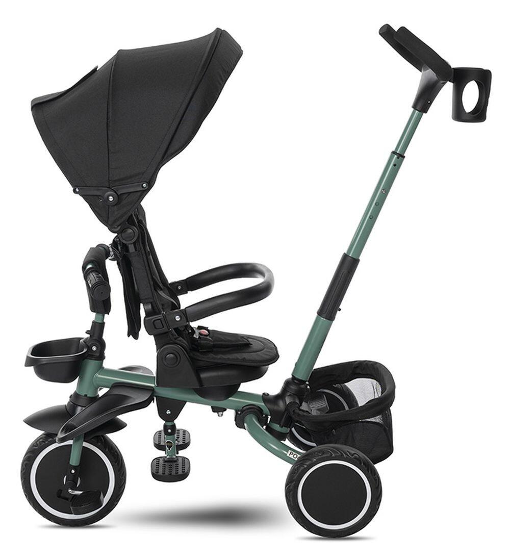 Infantil Paseo Triciclo plegable FRECCIA 360º asiento giratorio Black 4/5