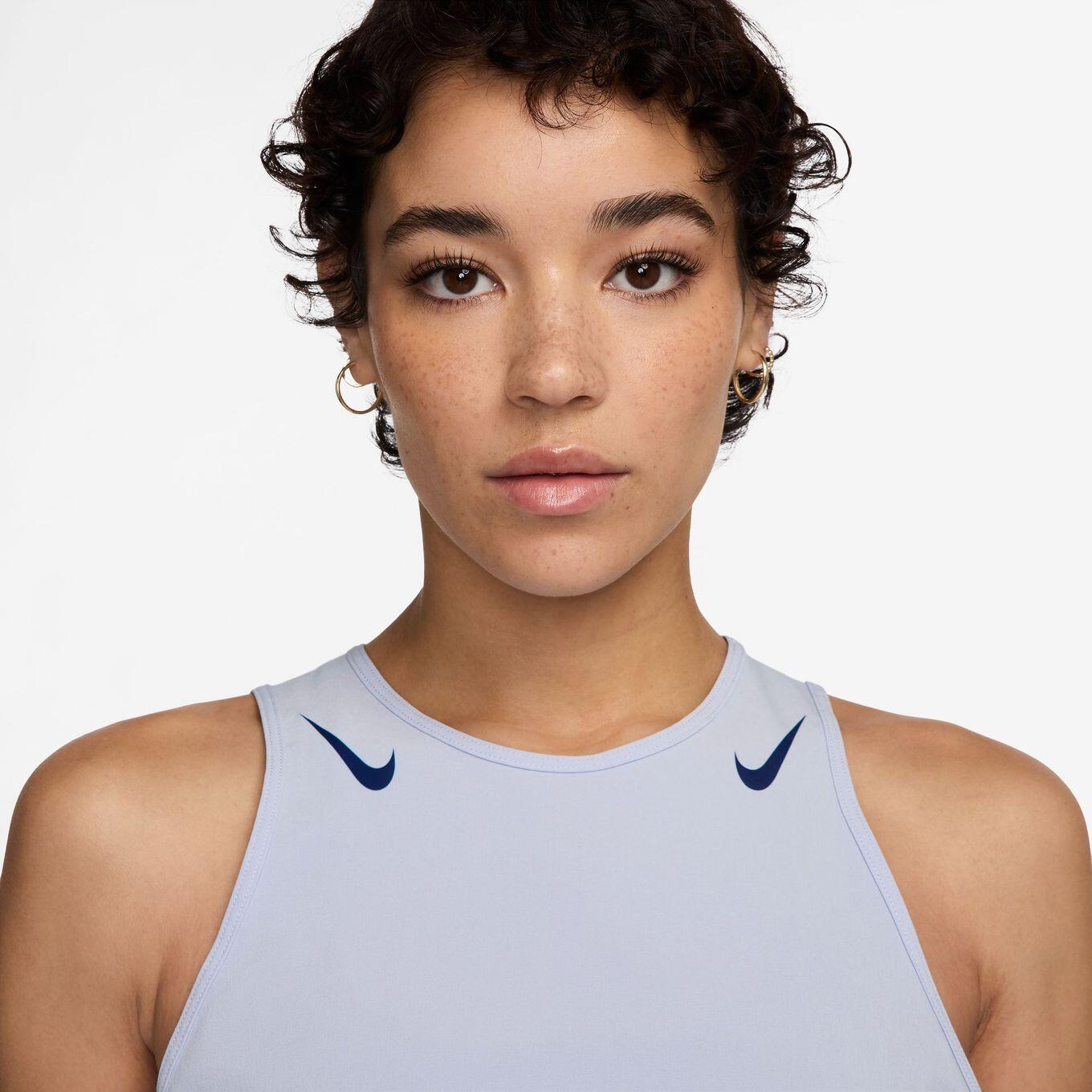 Nike Dri-Fit ADV Aeroswift Crop-Tanktop Grau Blau Damen 3/3