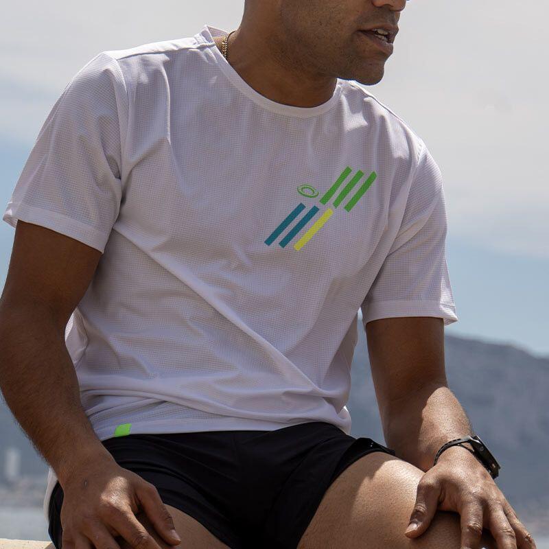 T-Shirt Running BV Sport Light Blanc/Vert Unisexe 5/5