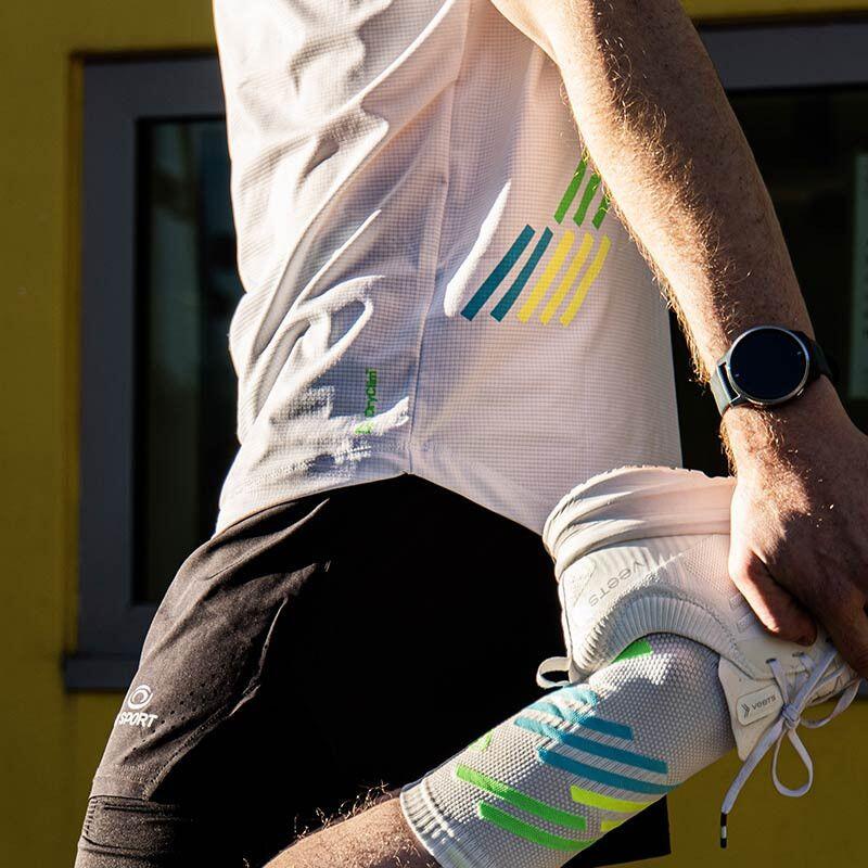 T-Shirt Running BV Sport Light Blanc/Vert Unisexe 4/5