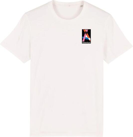 Çois Unisex T-Shirt 'Adventure begins where the paved road ends' Weiß