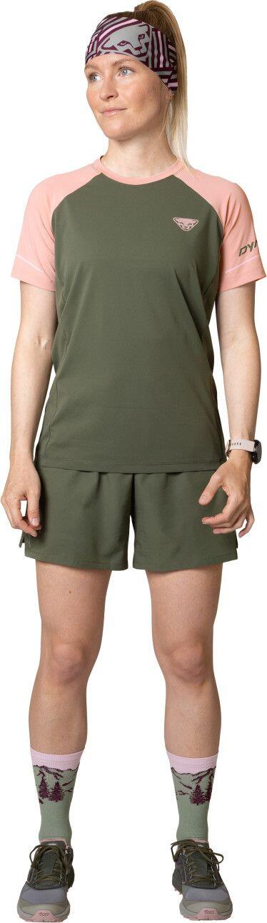 T-Shirt Running Dynafit Alpine Pro Kaki/Rose Femme 2/3