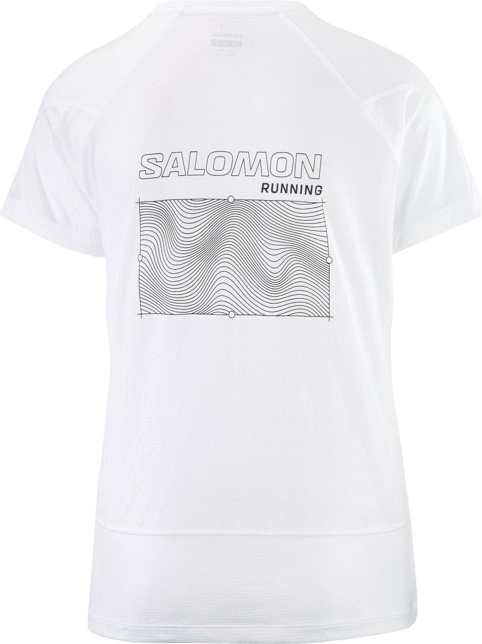 T-Shirt Running Salomon Cross Run Graphic Blanc Femme 5/5