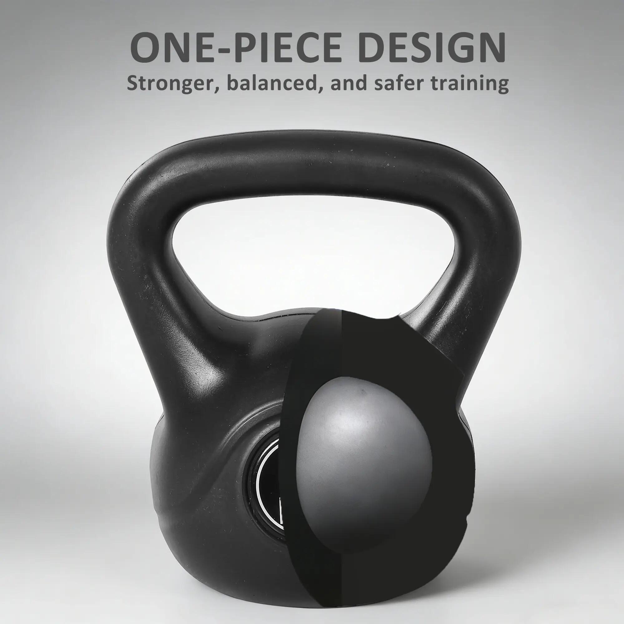 Kettlebell 8 Kg - haltère boule - poignée ergonomique - PVC noir 5/5