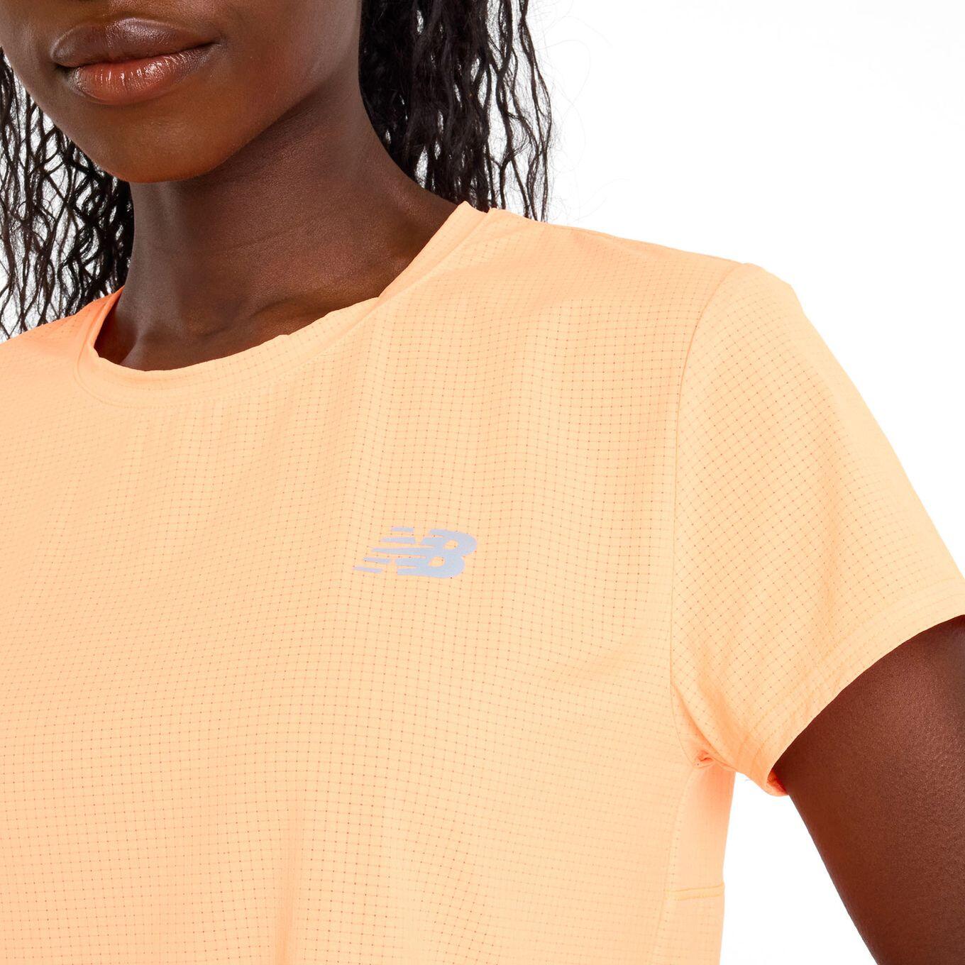T-Shirt Running New Balance Race Day Ultra Light Orange Femme 4/6