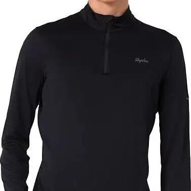 Rapha Active Half Zip Long Sleeve Technical T-Shirt Black/Grey