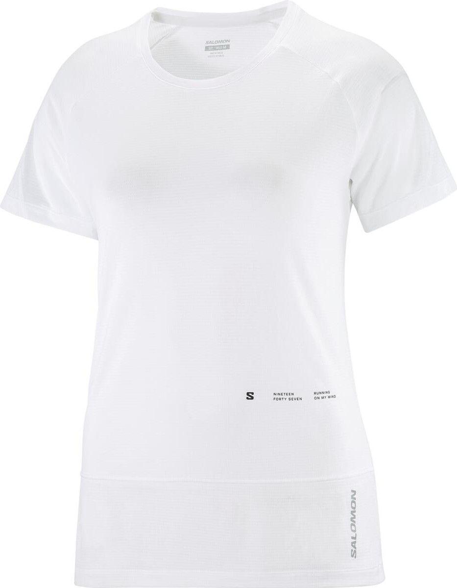 T-Shirt Running Salomon Cross Run Graphic Blanc Femme 4/5