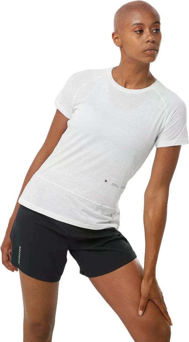 T-Shirt Running Salomon Cross Run Graphic Blanc Femme 1/5