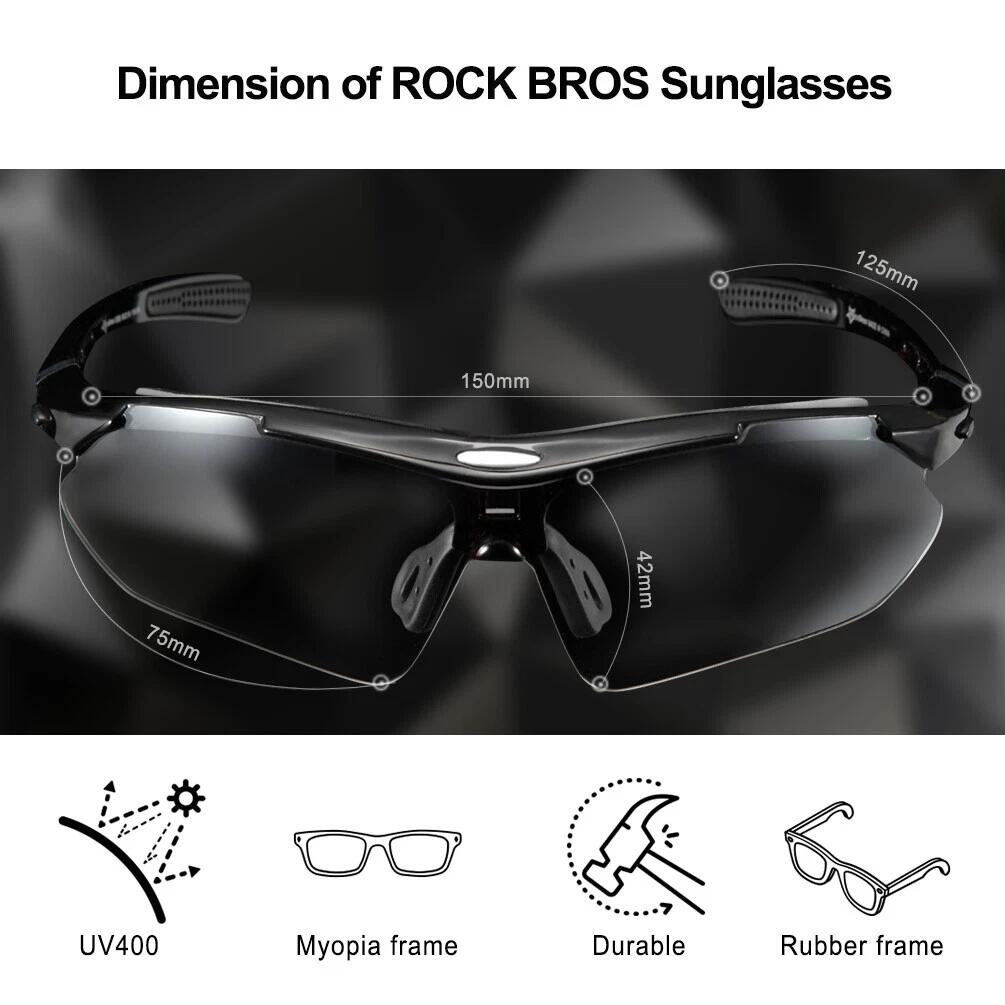 ROCKBROS Photochrome Fahrradbrille PC-Linse 2/7