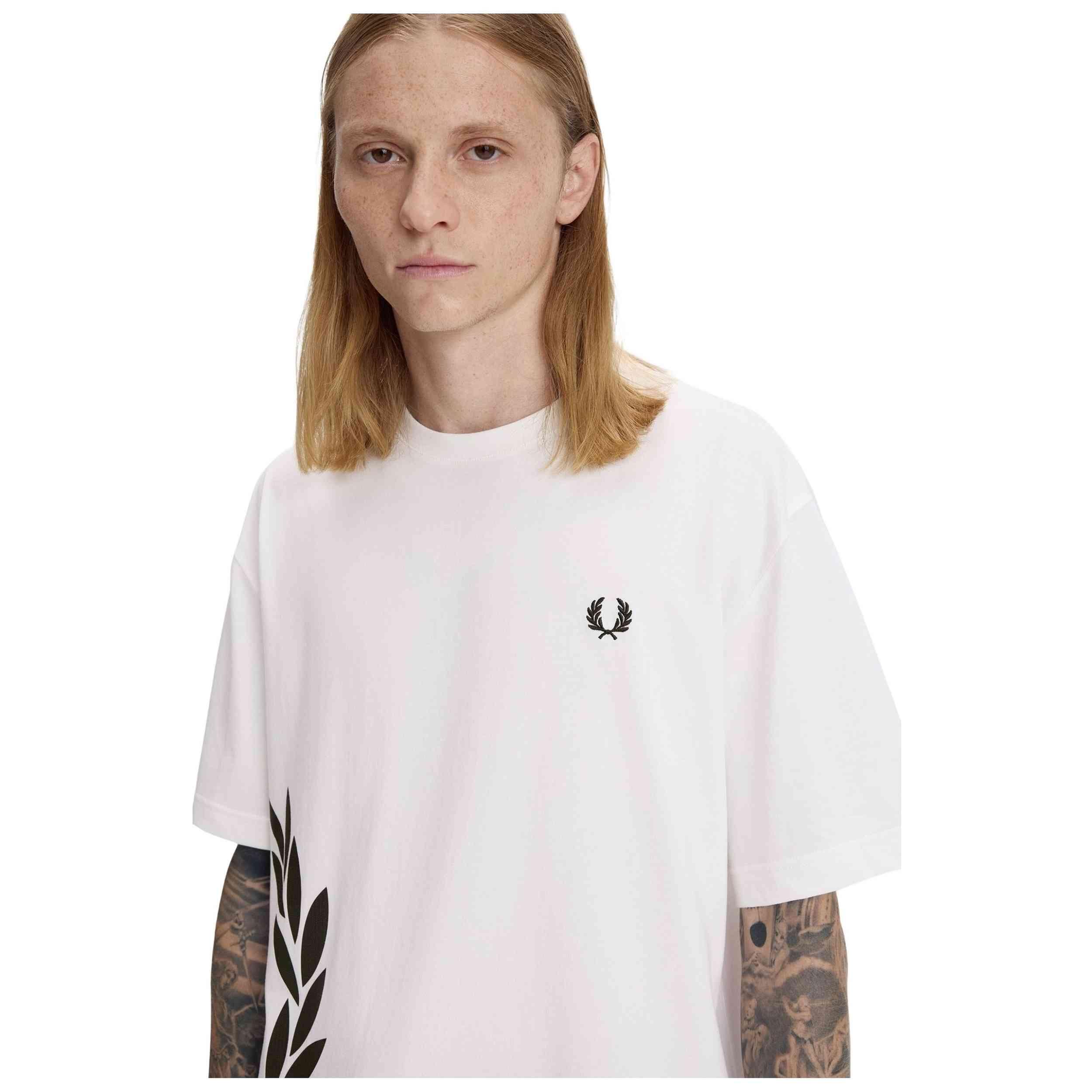T-shirt met korte mouwen Fred perry model Textured Laurel Wreath T-S voor mannen 5/5