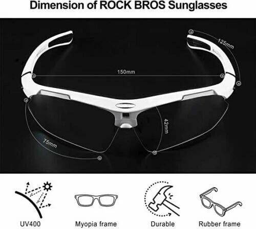 ROCKBROS Photochrome Fahrradbrille PC-Linse 3/7