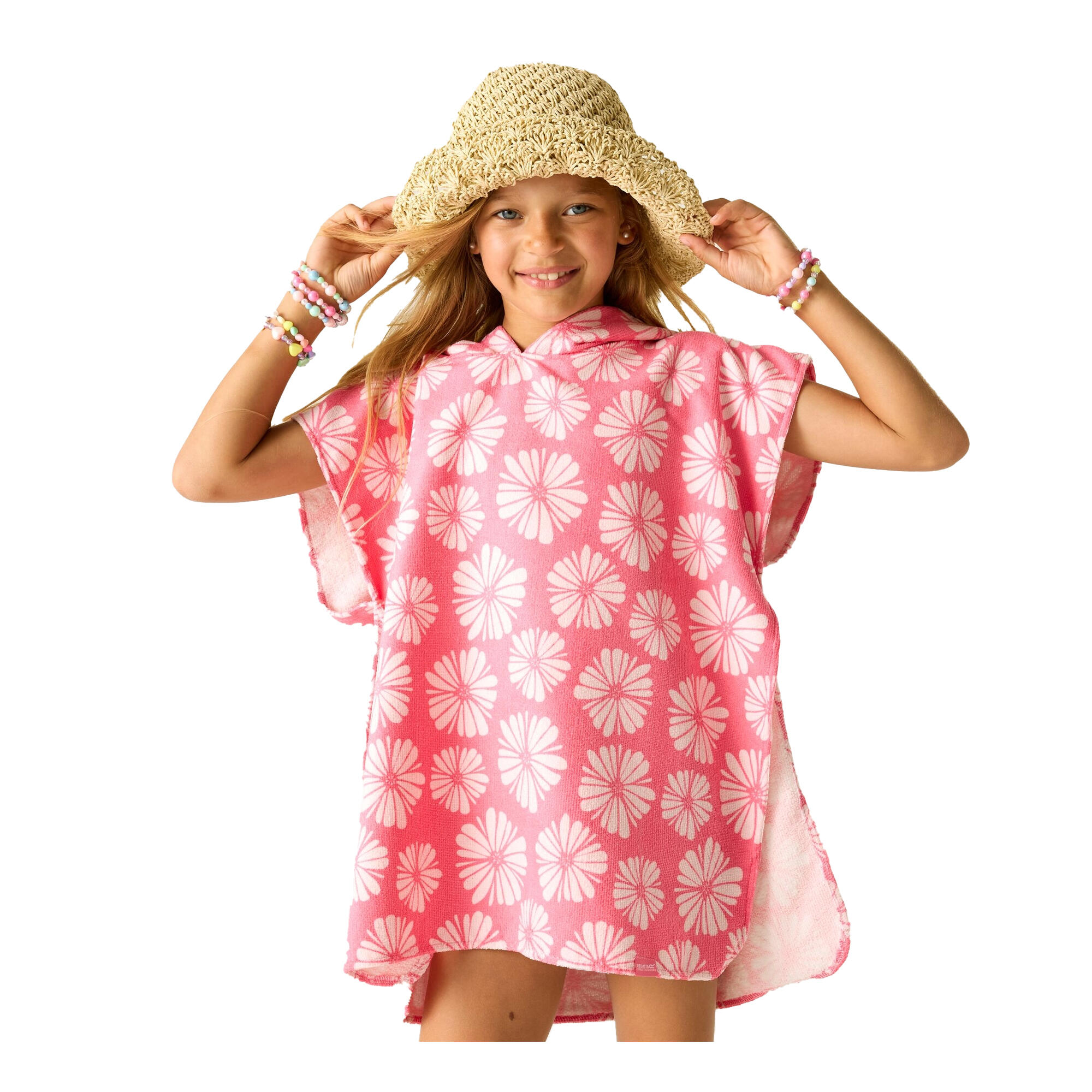 Poncho De Bain Motif/style Pétale Enfant (Rose Brumeux) 4/5