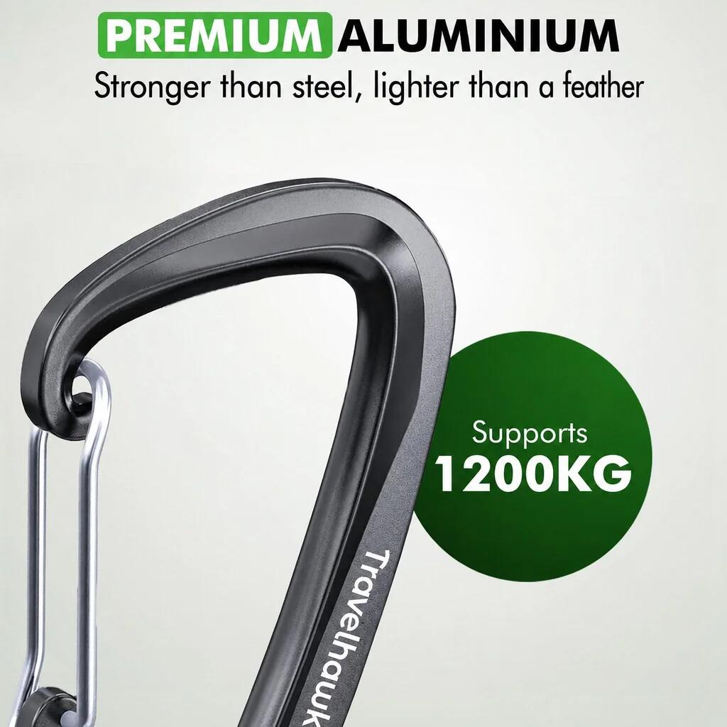 Mousqueton en aluminium noir 3/5