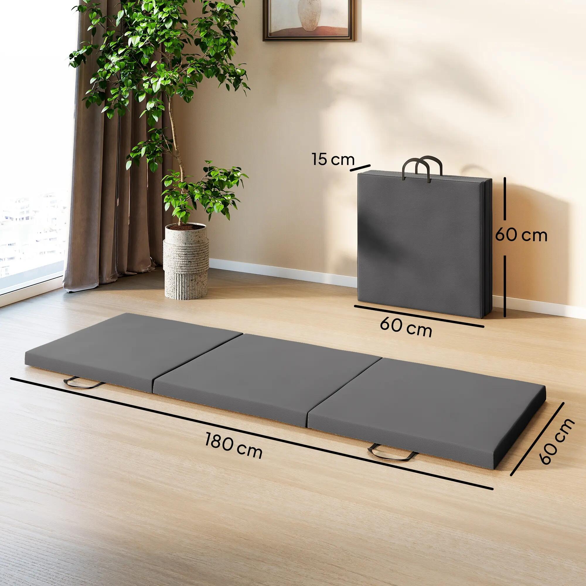 Tapis de sol gymnastique Fitness pliable portable dim. 180L x 60l x 5H cm 3/5