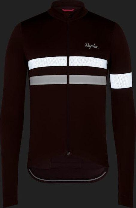 Maglia a maniche lunghe Rapha Brevet Jersey Marrone/Bianco Uomo 3/4