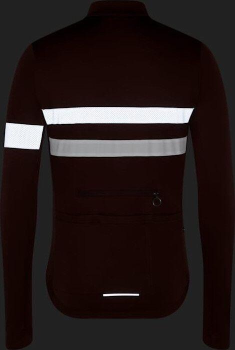 Maglia a maniche lunghe Rapha Brevet Jersey Marrone/Bianco Uomo 4/4