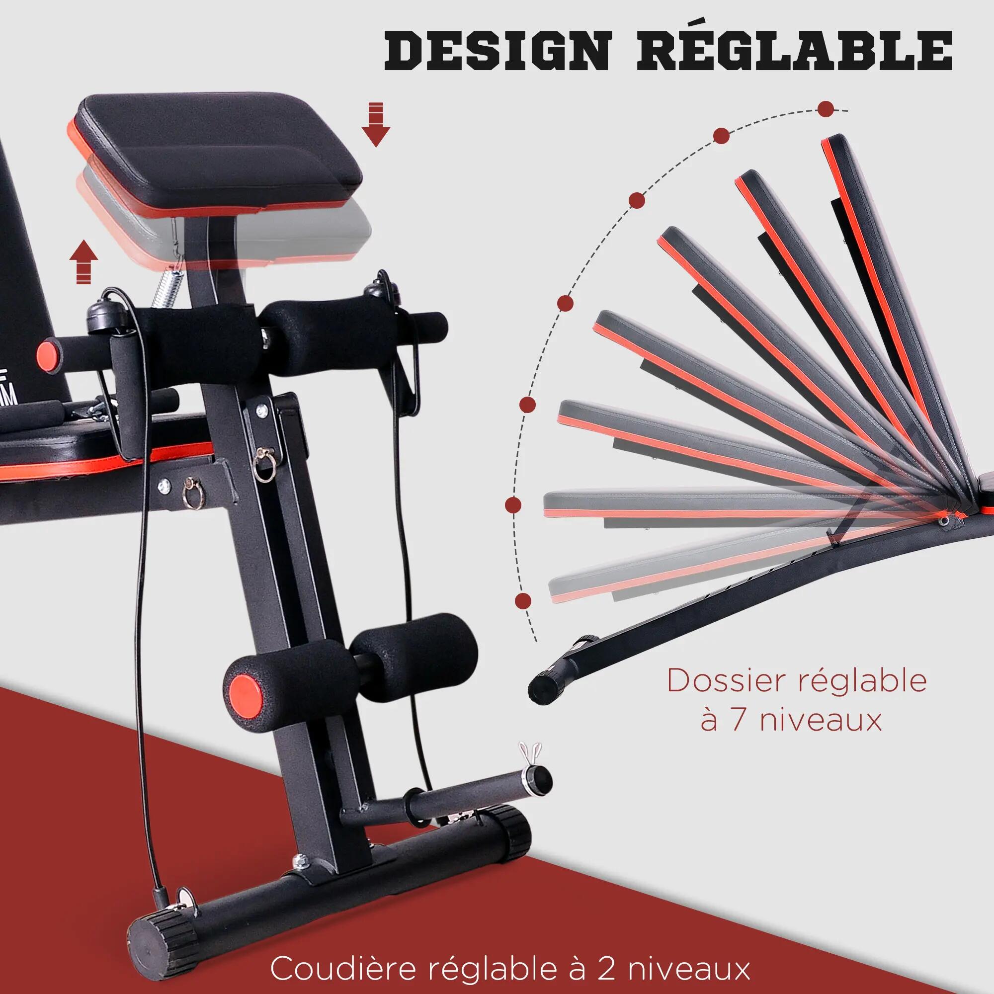 Banc de musculation pliable inclinable 5/5