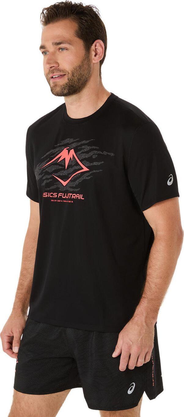 T-Shirt Running Asics Fujitrail Logo Noir/Rouge Homme 2/6
