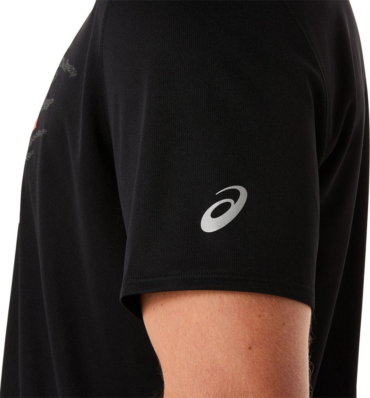 T-Shirt Running Asics Fujitrail Logo Noir/Rouge Homme 5/6