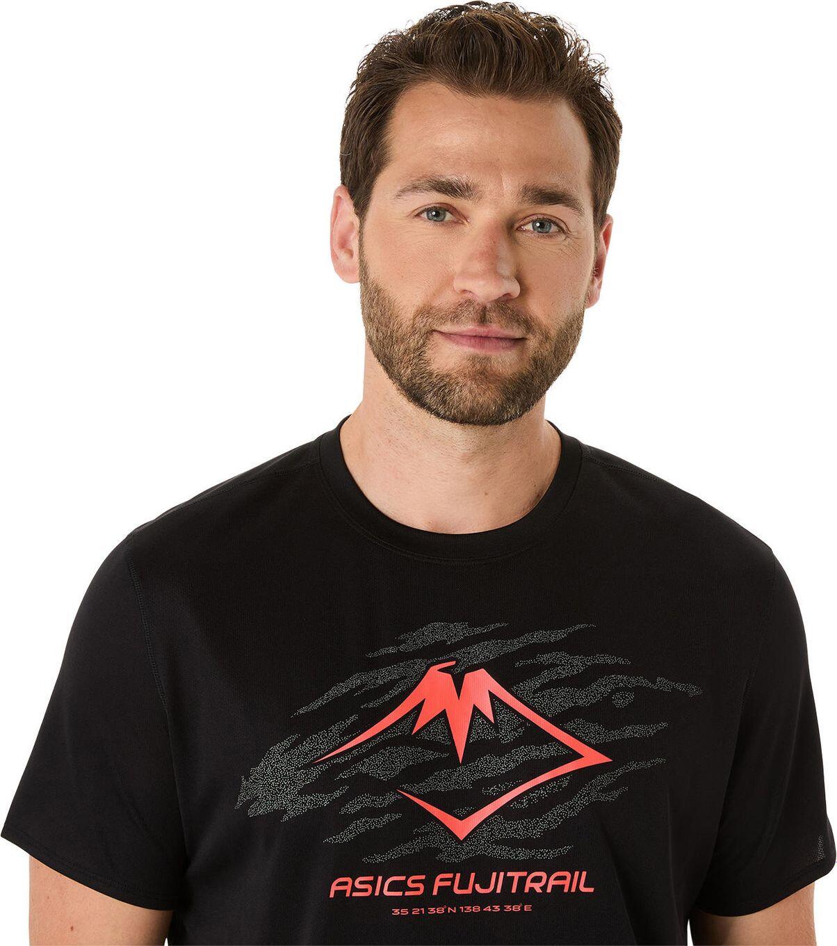 T-Shirt Running Asics Fujitrail Logo Noir/Rouge Homme 4/6