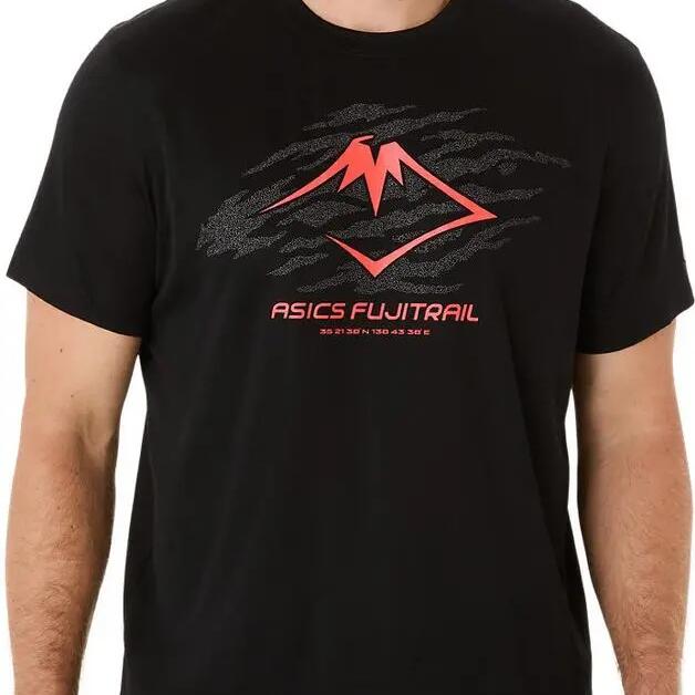 Asics Fujitrail Logo Black/Red Men's short sleeve jersey