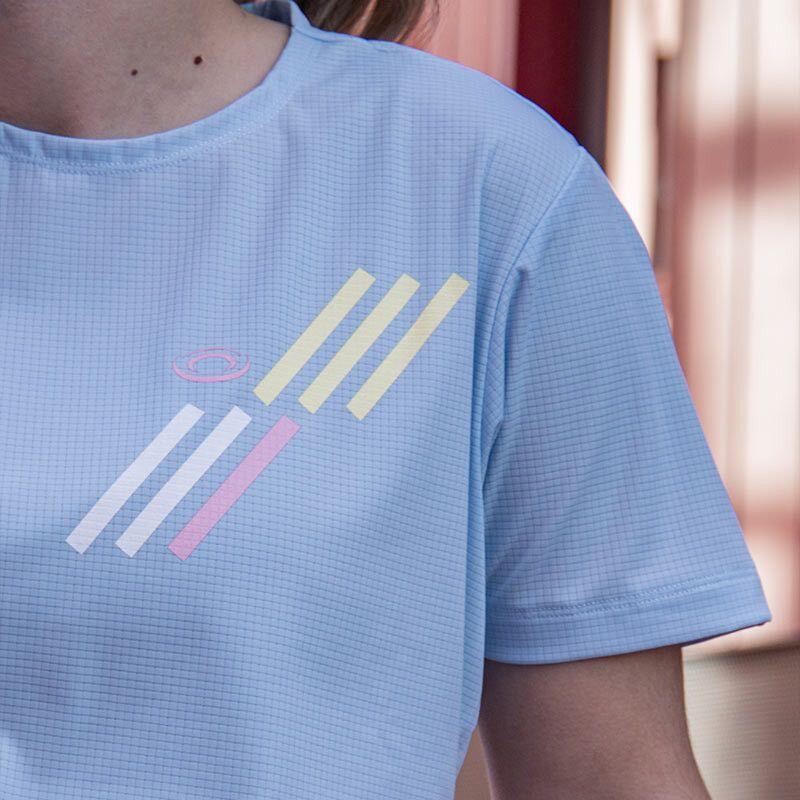 T-Shirt Running BV Sport Light Bleu ciel/Jaune Unisexe 4/5