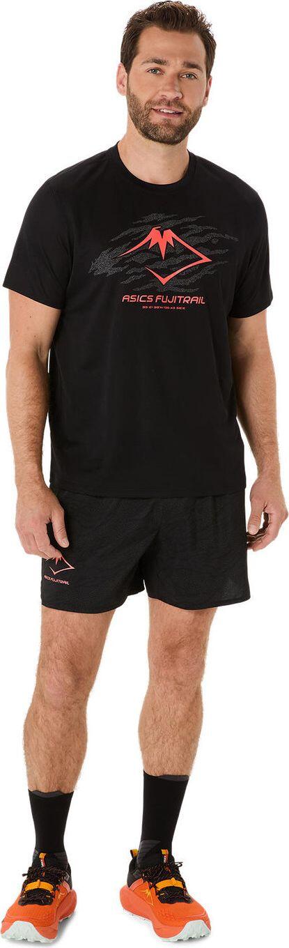 T-Shirt Running Asics Fujitrail Logo Noir/Rouge Homme 6/6