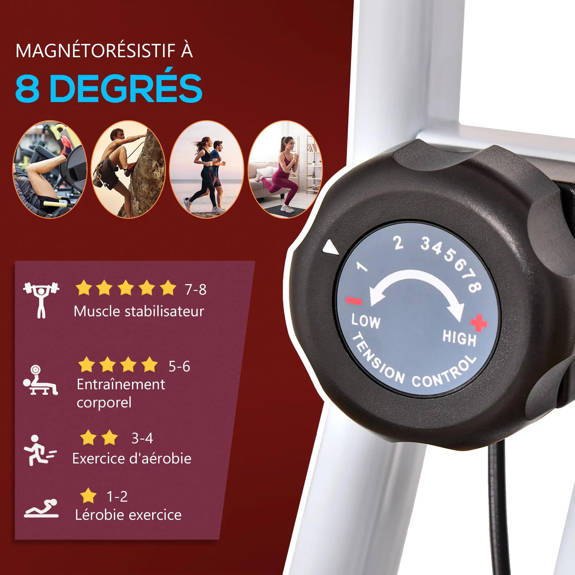 Vélo d'appartement pliable, vélo de fitness, vélo d'intérieur, 8 niveaux de 7/9