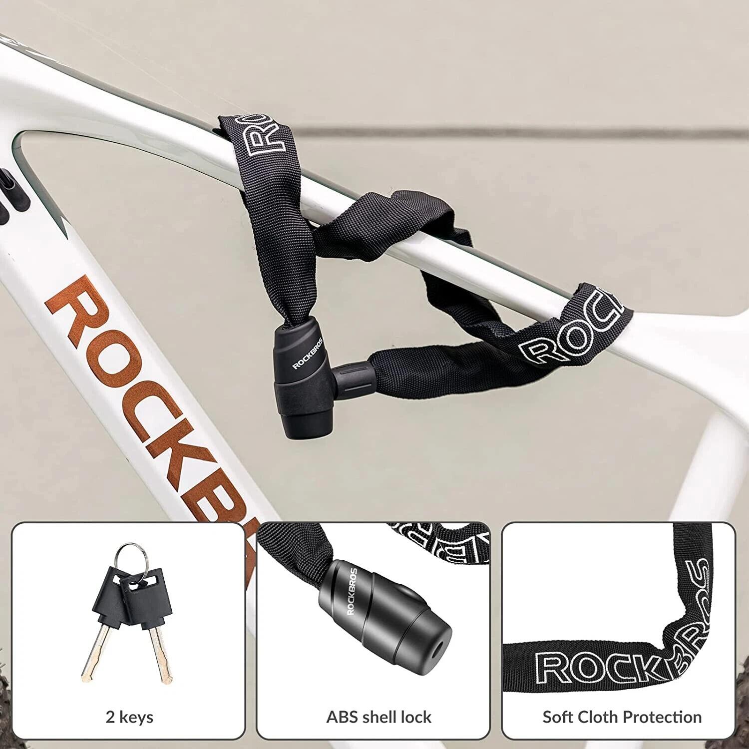 ROCKBROS Fahrradschloss 95cm Schlüsselschloss 7/7