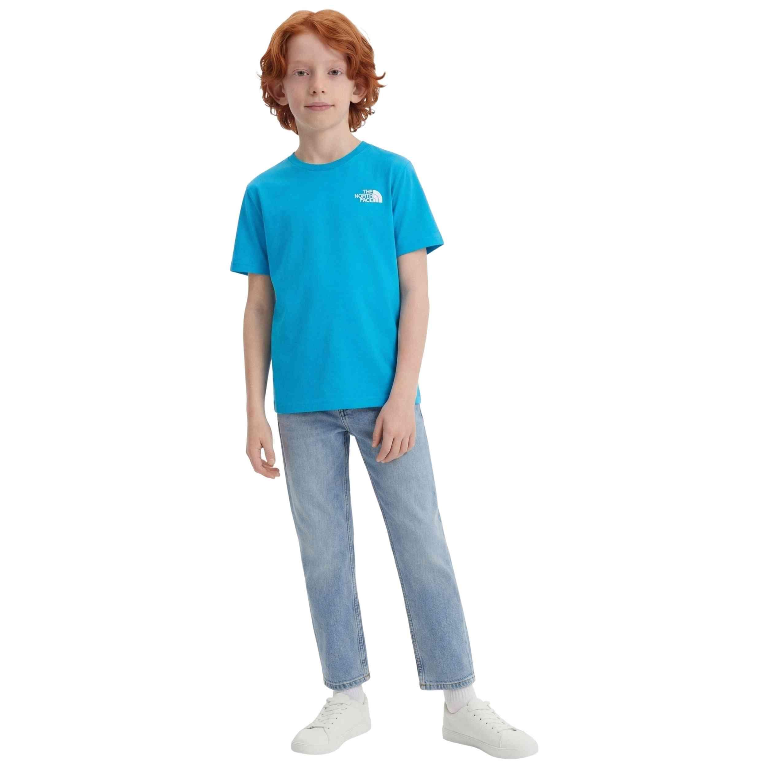 T-shirt The north face modèle TEEN BOX NSE REGULAR SS TEE M pour unisexe enfants 1/5