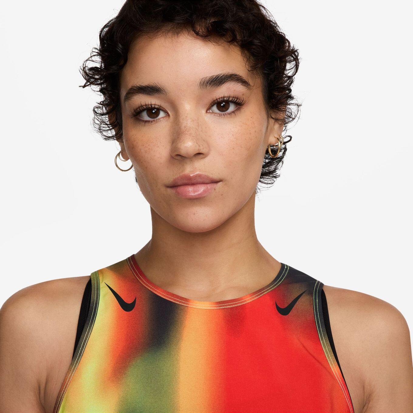 Nike Dri-Fit ADV Aeroswift Crop Tank Rot Gelb Schwarz 3/3