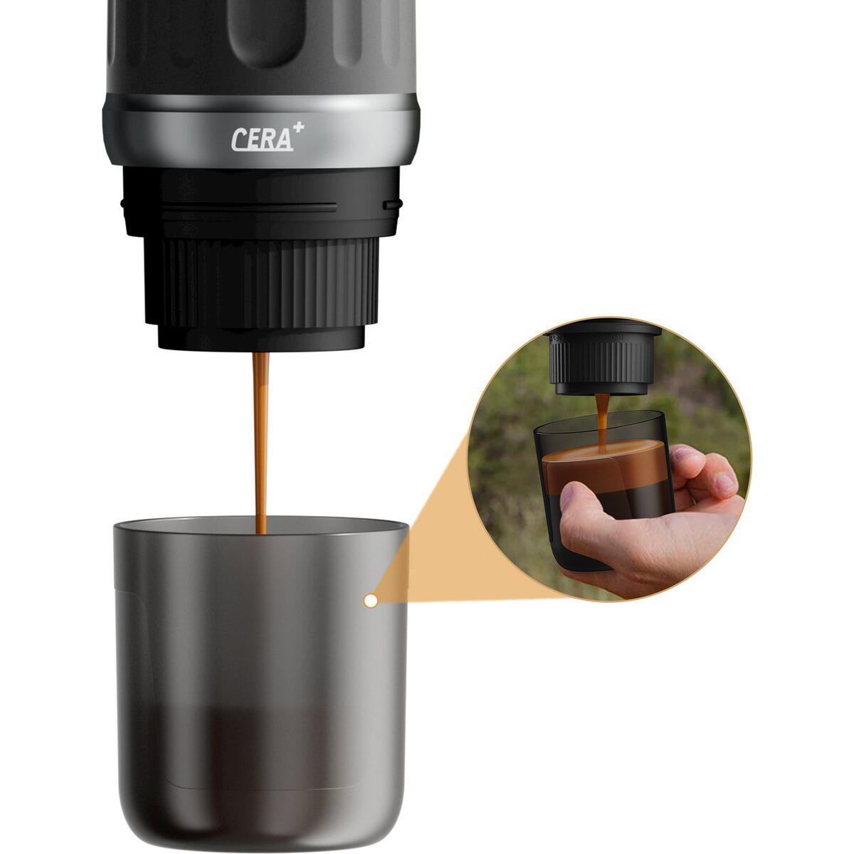 Cerapresso Draagbare Espressomachine voor Camping & Reizen 20 Bar USB-C 3/7
