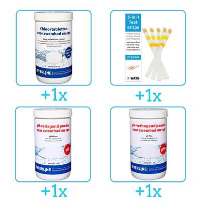 Zwembad onderhoudspakket - onderhoud zwembad - 4-delig - cb130