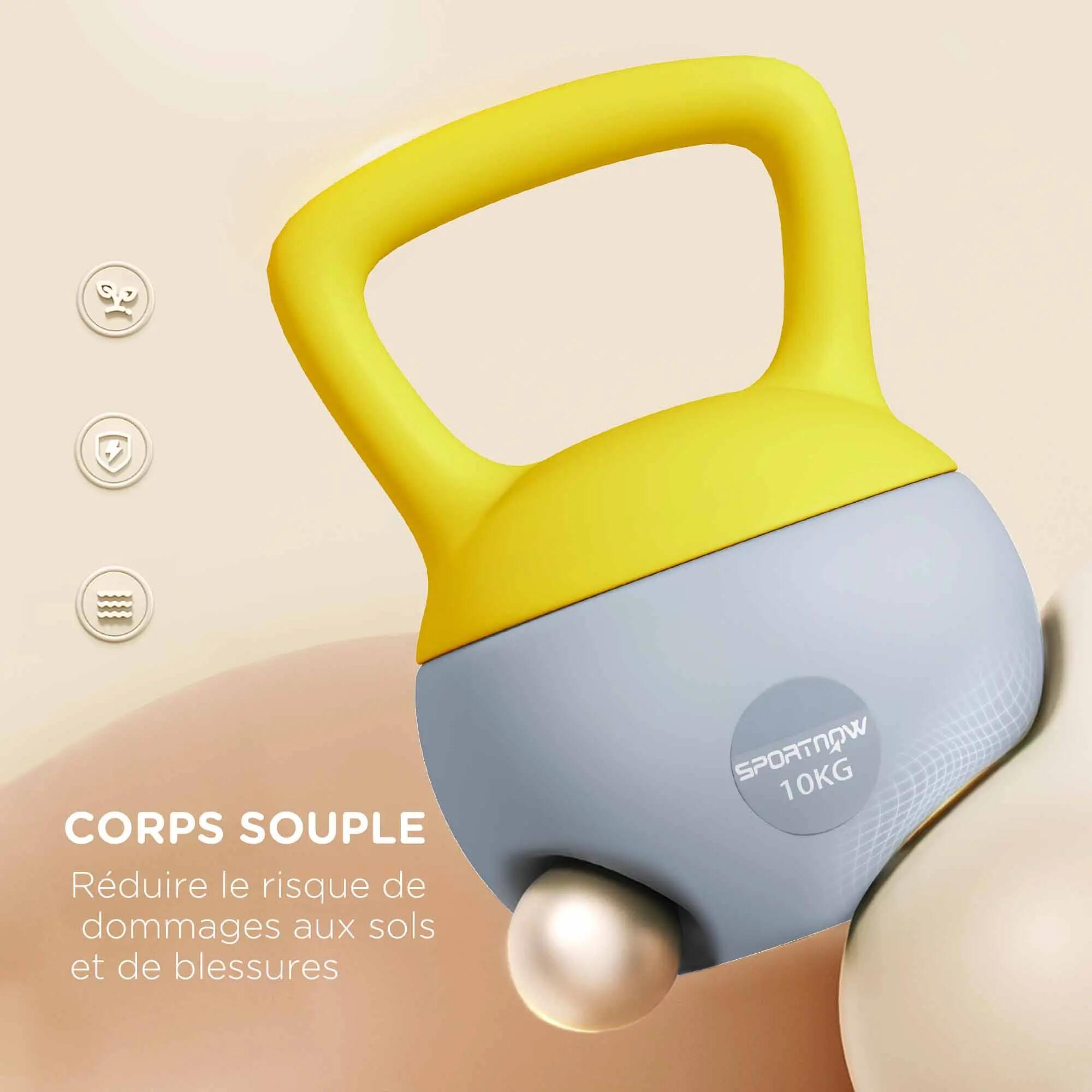 Kettlebell 10 Kg - prise ergonomique - PVC 4/5