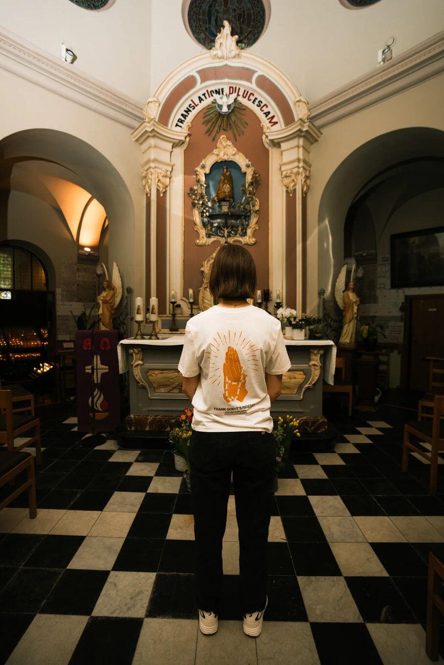 T-Shirt Unisexe Çois 'Cycling is Religion' Blanc 3/3