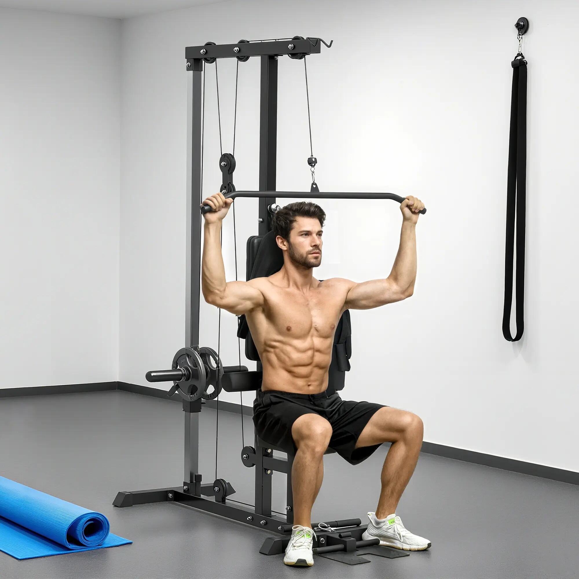 Station de musculation pour tirage poitrine lat pulldown machine réglable 2/5
