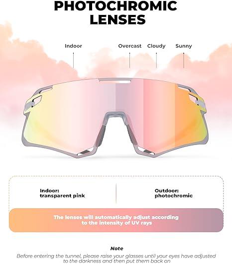 ROCKBROS Fahrradbrille Photochrom Sportsonnenbrille UV400 3/6