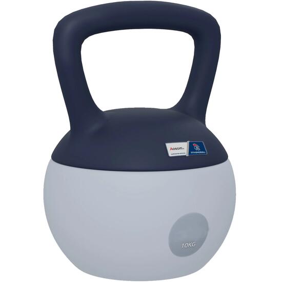 Kettlebell 10 Kg collaboration Aosom.fr x FFHandball gris jaune