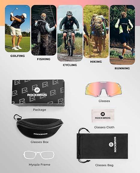 ROCKBROS Fahrradbrille Photochrom Sportsonnenbrille UV400 6/6